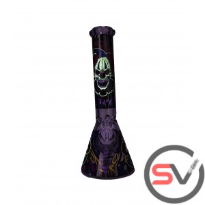 EVIL CLOWN TYPE 2 GLASS BEAKER With ICE CATCHER 14inch (GLOW IN DARK)